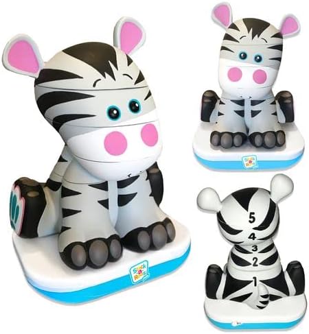 Stack-a-Roos Baby Zebra by Salus Brands - Animal Stacking Toy, Educational Early Learning Toy for Infants Babies Toddlers, Age 12+ Months - Great Baby Gifts, STEM