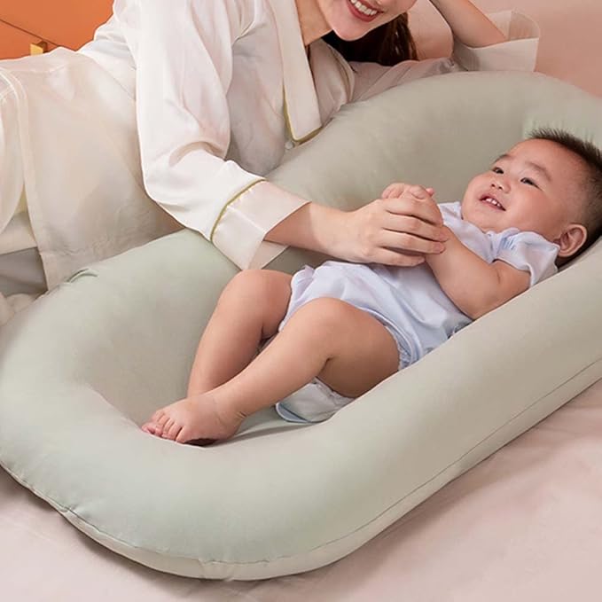Baby Lounger for Newborn, Soft Organic Cotton Breathable Infant Lounger for for Home and Travel (Pink)