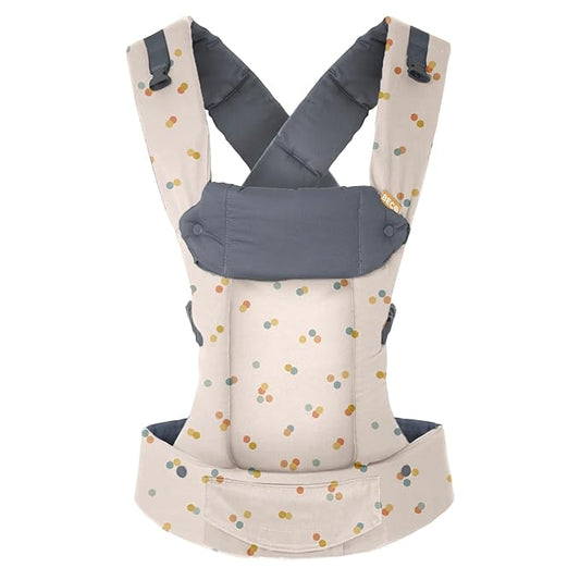 Beco Gemini Baby Carrier from Newborn to Toddler - Certified Ergonomic Newborn Baby Carrier for Infants and Children of 7-35 lbs - M Shape, Adjustable Seat, 100% Cotton (Dots)