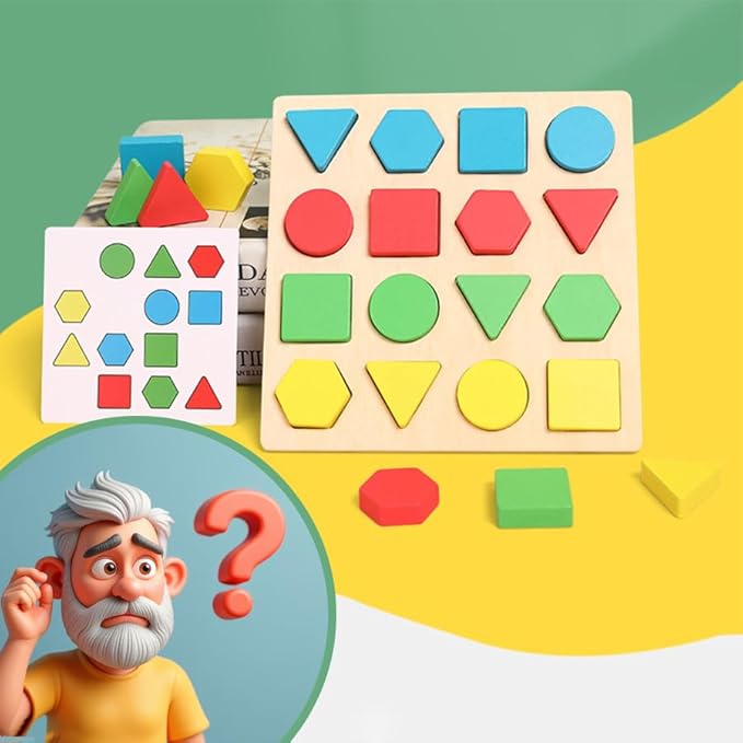 Puzzle Gifts for Elderly Dementia Patients, Memory Activities and Games for Elderly Dementia and Geometric Cognitive Matching Puzzles for Elderly