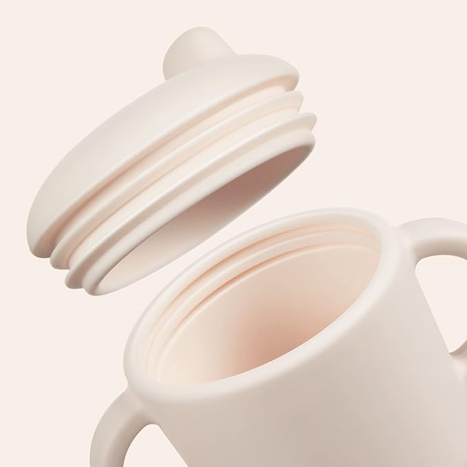 Silicone Sippy Cups for Baby 6 Months+, Leak Proof 5oz, Microwavable for 1+ Year Old (Gray)