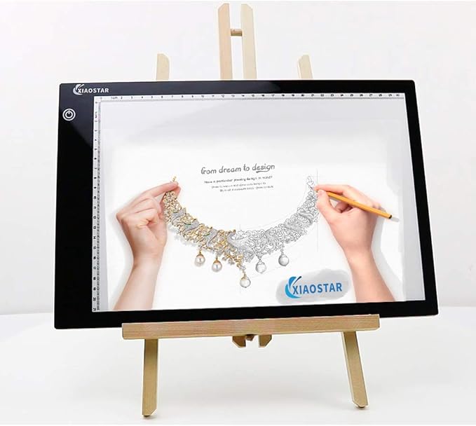 Light Box Drawing Pad, Tracing Board with Type-C Charge Cable and Brightness Adjustable for Artists, AnimationDrawing, Sketching, Animation, X-ray Viewing (FR-A4-P-black)