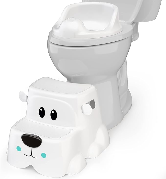 Squatty Potty Kids Toilet Step Stool Set, Potty Pet Bear Cub Base with Training Seat
