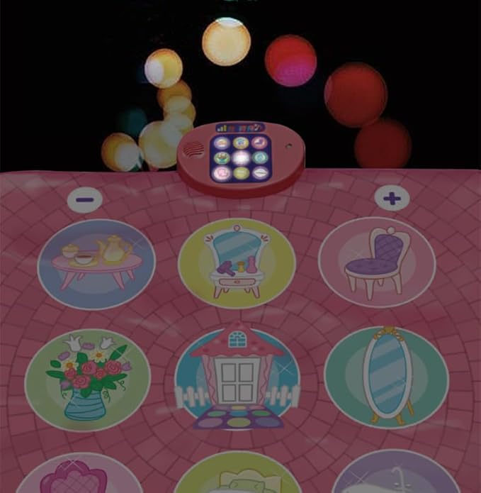 Dance Mat Toy for 3-12 Year Old Girls, Dancing Music Game Birthday for Kids, PlaymatScreen-Free Pink Dance Pad, Premium Speaker with Built-in Adjustable Volume Music, Perfect Christmas Birthday Gift