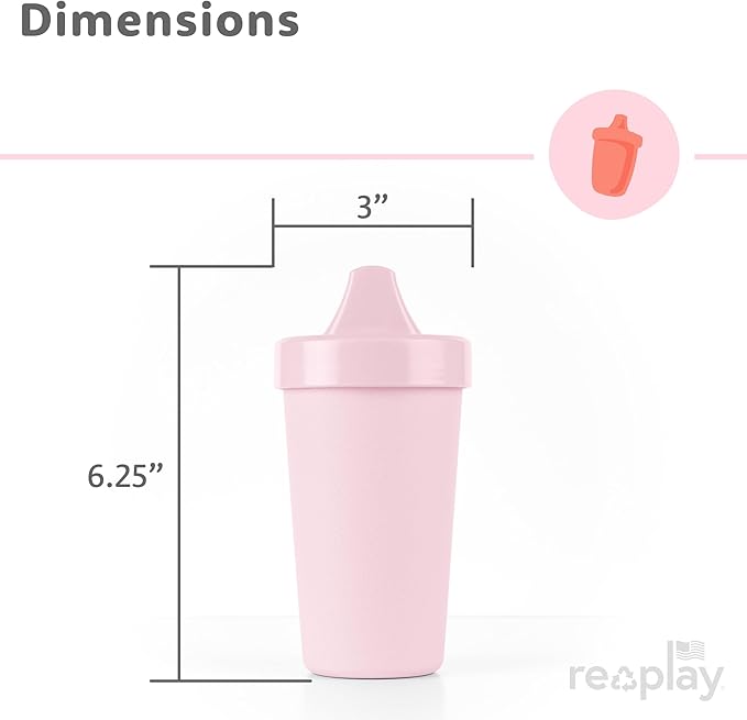 Re-Play Sippy Cups for Toddlers - 10 Oz. Reusable Spill Proof Cups for Kids, Dishwasher/Microwave Safe - Made in USA - Set of 4-3.13" x 6.25" - Grinchmas