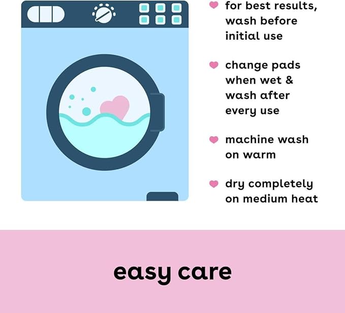 Bamboobies Overnight Nursing Pads, Ultra-Soft Velour, Reusable and Washable for Nightly Use, Leak-Proof Pads for Breastfeeding, 4 Pads