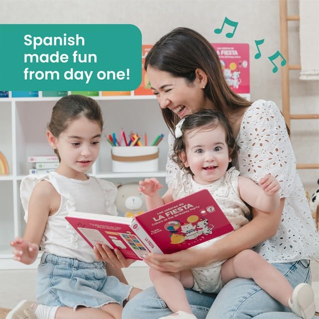 Binibi Spanish Musical Book Colors at The Birthday Party | Spanish Learning for Kids | Bilingual Children's Book | Bilingual Book for Babies & Toddlers 1-3 | Libro en espaรฑol para bebรฉs
