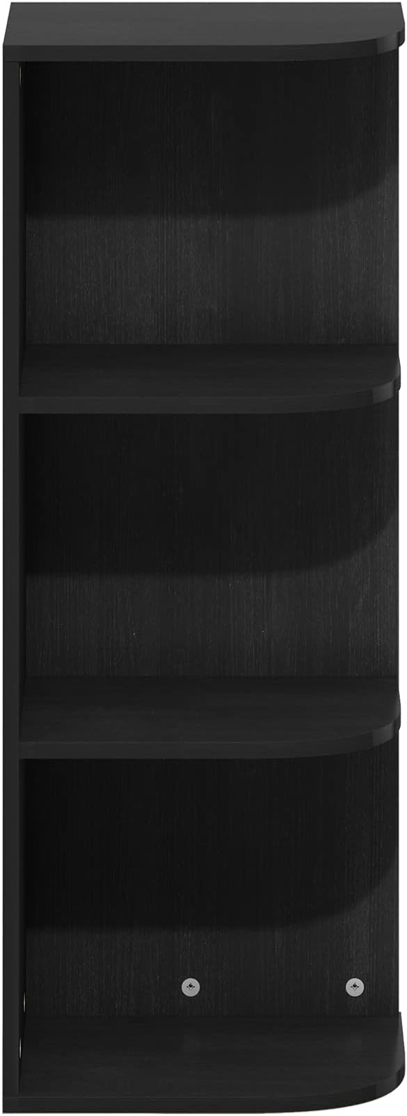 Furinno Pasir 3-Tier Corner Open Shelf Bookcase, Blackwood