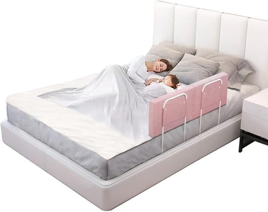 Bed Rail Bumpers for Toddlers, for Elderly Adults Safety, Adjustable Bed Side Guard Rails for Kids, Twin, Bunk, Queen & King Full Size Beds(Pink, 2 Packs)