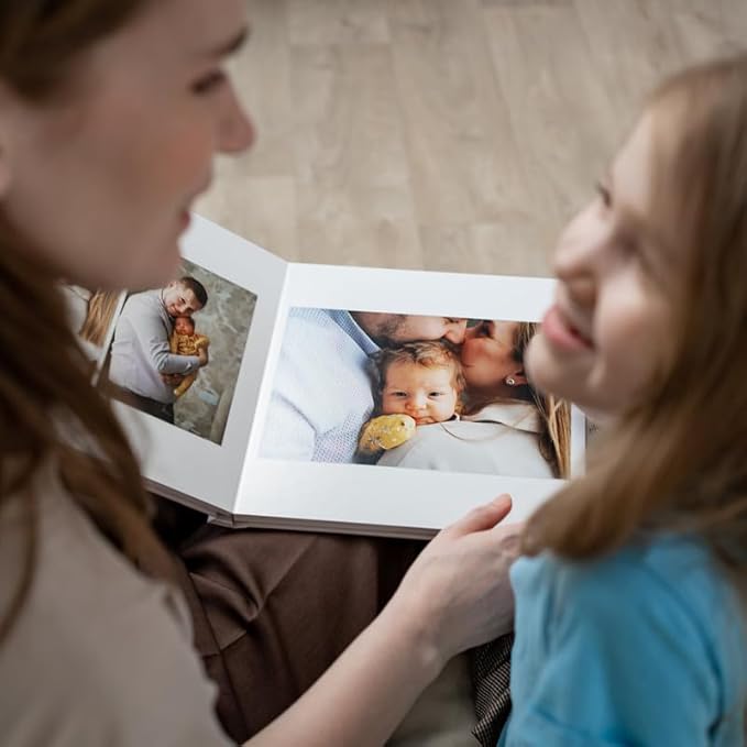 RECUTMS Photo Album Self Adhesive Scrapbook Album with Love Window for 4x6 5x7 8x10 Pictures Leather Magnetic Scrapbook Album DIY 40 Pages with Metallic Pen and Scraping Plate (Orange)