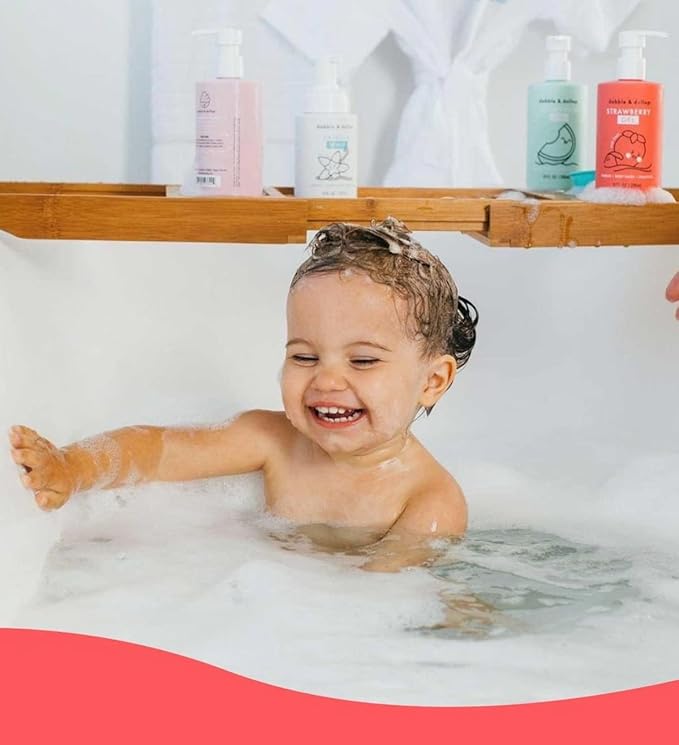 Dabble & Dollop Honeydew Melon + Vanilla Body Wash & Shampoo – 3-in-1 Natural Bubble Bath for Kids, Made in USA, No Parabens or Sulfates, Vegan, Gluten-Free, Tear-Free (2-Pack)