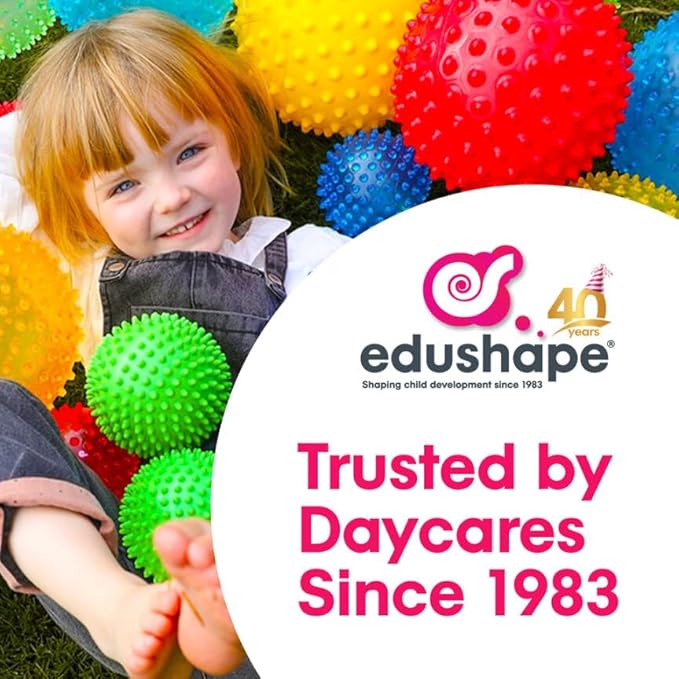 Edushape Original Sensory Ball - 7" Transparent Pink Baby Ball for Gross Motor Skills Development (6 Months & Up)