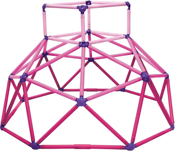 Eezy Peezy Monkey Bars Climbing Tower - Active Outdoor Fun for Kids Ages 3 to 8 Years Old, Pink