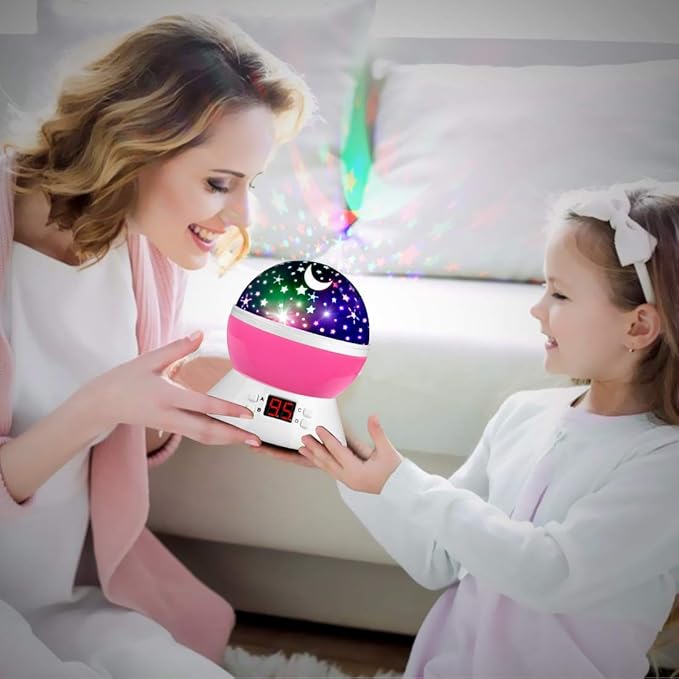 MOKOQI Snowflake Projector Night Light Indoor, Snowflake Nightlight with Timer, Star Lights Projector for Ceiling Kids Room Decor Gifts for 3-8 Year Old Girls Christmas Birthday Gift for Toddler