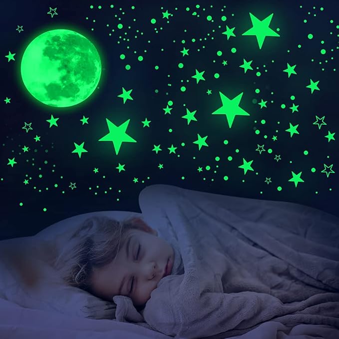 Glow in The Dark Stars for Ceiling,Star Decorations for Bedroom,Kids Boys Girls Room Decor,Wall Stickers for Bedroom,Play Room,Wall Decorations,Best Birthday Gift