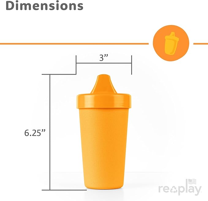 Re-Play Sippy Cups for Toddlers - 10 Oz. Reusable Spill Proof Cups for Kids, Dishwasher/Microwave Safe - Made in USA - Set of 4-3.13" x 6.25" - Sea Glass