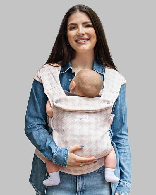 GROWNSY Baby Carrier Newborn to Toddler, Cozy Baby Wraps Carrier, Ergonomic Baby Carrier with Head Support, Tweed Pink