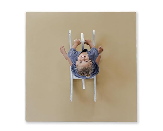 Toddlekind Solid Color Foam Play Mat 4x4 Baby Playmat. Stylish, Non-Toxic, Odorless, Plain Design Puzzle Play Mat 0m+ (Beige)