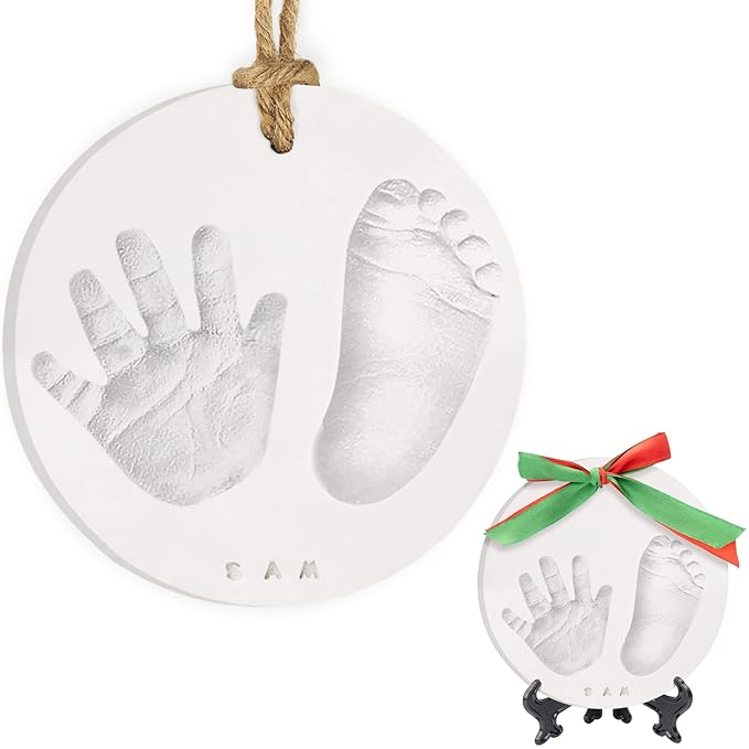 Baby Hand and Footprint Kit Girls, Boys - Personalized Baby Footprint Ornament Kit, Newborn Keepsake Gifts for New Mom, Easy to Use Handprint Makers,Cute Shower Gifts(Multi-Colored)