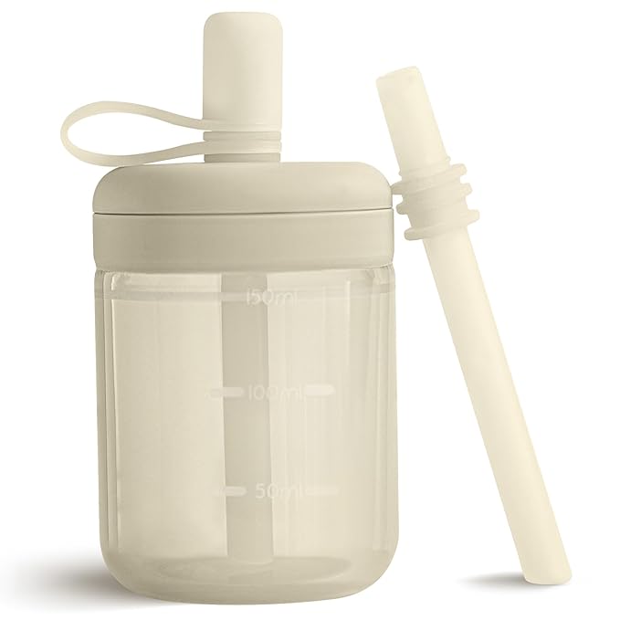 Moonkie Baby Straw cup | Silicone Toddler Sippy Cup Training Cup with Straw Lid | BPA-Free Drop-Proof Baby Cup | Baby Led Weaning | 6 Months+, 5 oz, 1pack
