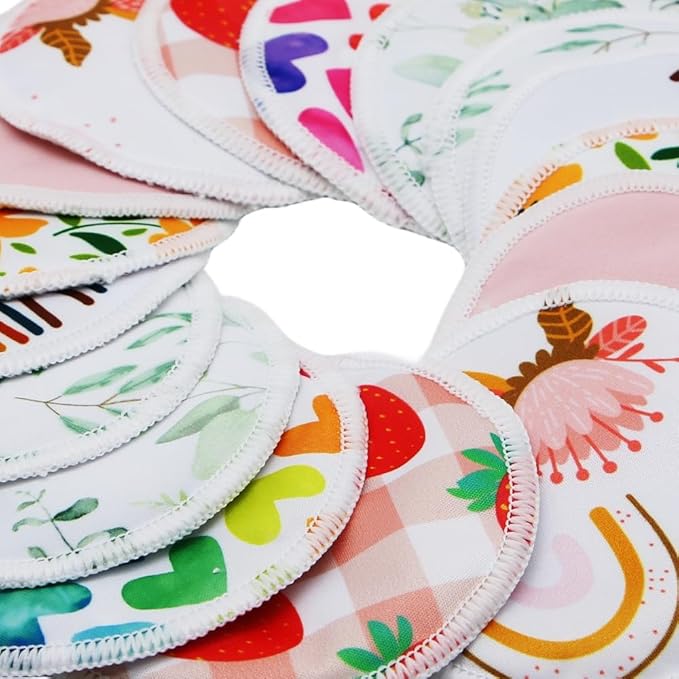 8 pcs(4 Pairs) Random Prints Breast Pads for Nursing Mothers, Reusable and Washable (8pcs Random Prints)