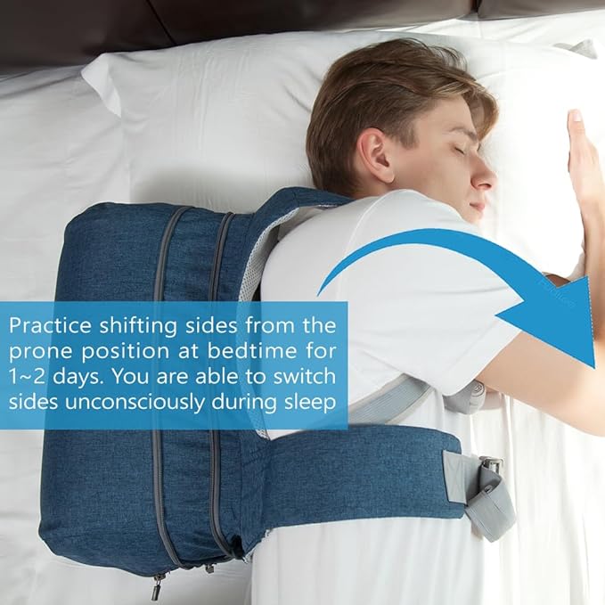 WoodyKnows Side-Sleeping Backpack, Sleep Position Trainer, Sleeping on The Side Alleviates Snoring Caused by Throat Issues (Small, Back Width<16 Inch or 40 cm)