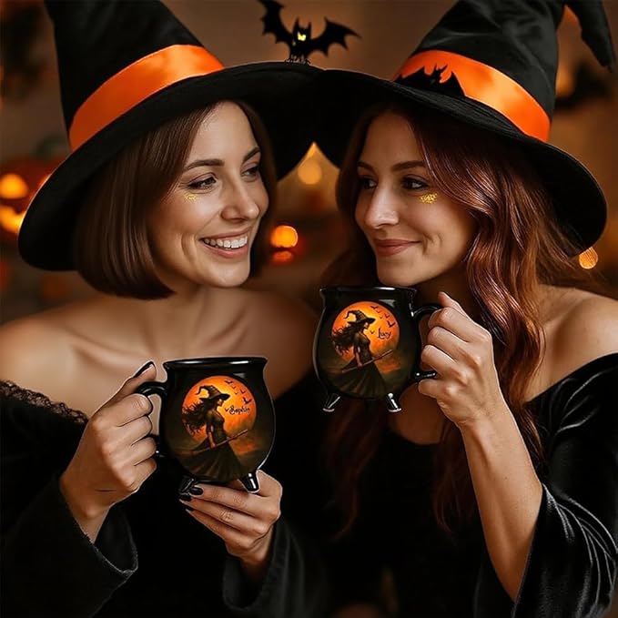 Custom Witch Cauldron Mug, Personalized Witches Brew Halloween Coffee Mug, Halloween Mugs Gifts For Women, Besties, Family, Witches Cauldron, Witch Coffee Mug, Witchy Gifts For Women (1PC)