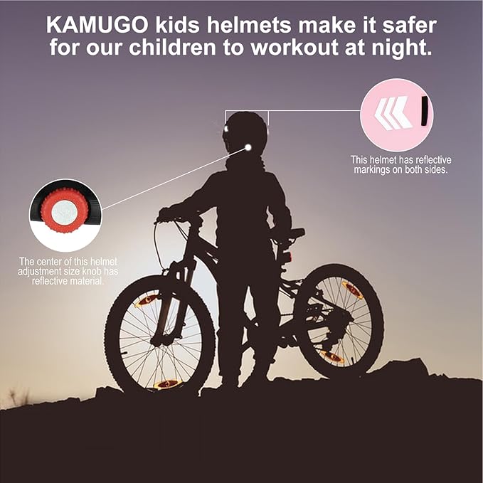 KAMUGO Toddler Helmet Kids Bike Helmet for Girls Boys Ages 2-8 Years,Toddler Bicycle Helmet Suitable for Skateboard Scooter Roller Skating Inline Roller Skating