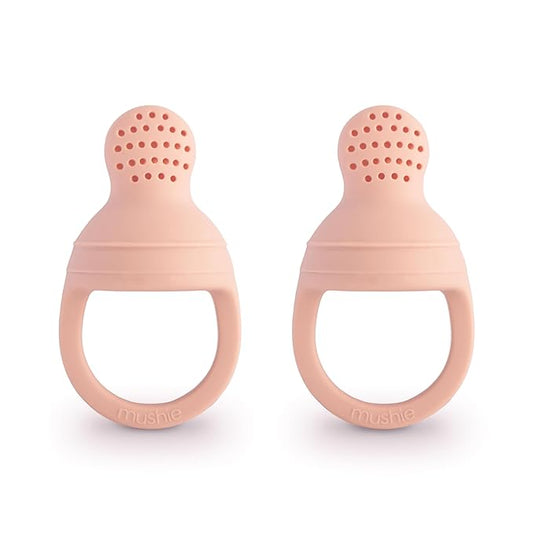 mushie Silicone Baby Fresh Fruit & Food Feeder Pacifier | 6 Months+ (Blush)