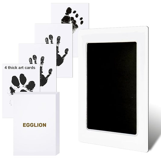 Inkless Baby Hand and Footprint Kit with Mess-Free Ink Pad – Baby Safe Ink Pad for Hand, Foot & Paw Prints – Newborn Footprint & Paw Print Kit for Dogs and Cats – 16 Cards(Jet Black, Jumbo)