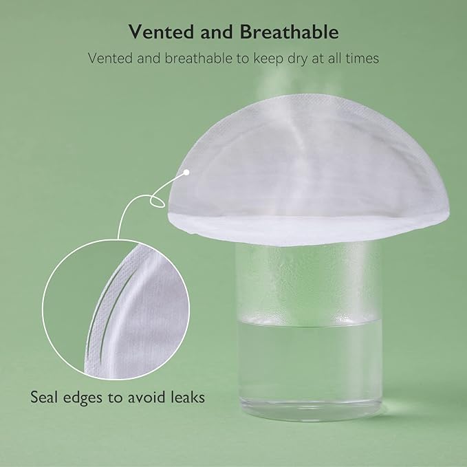 Momcozy Bamboo Fiber Disposable Nursing Pads, 100% Natural Materials and 100% Biodegradable, Skin Contacts Only Most Natural Materials, for Sensitive Skin, Individually Packaged(120 Count)