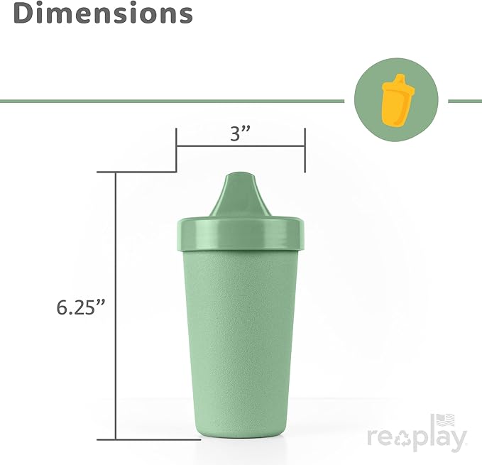 Re-Play Sippy Cups for Toddlers - 10 Oz. Reusable Spill Proof Cups for Kids, Dishwasher/Microwave Safe - Made in USA - Set of 4-3.13" x 6.25" - Blossom