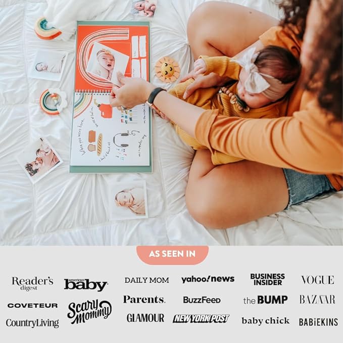 Lucy Darling Baby Memory Book – Little Rainbow | First 5 Years Journal & Photo Album | Gender-Neutral Milestone Keepsake for Baby Boy or Girl | New Mom Gift