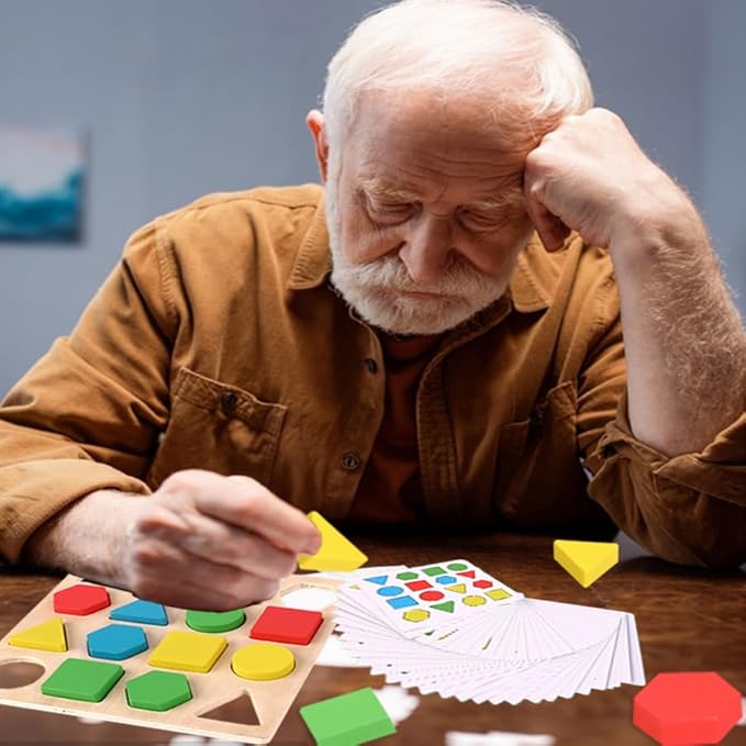 Puzzle Gifts for Elderly Dementia Patients, Memory Activities and Games for Elderly Dementia and Geometric Cognitive Matching Puzzles for Elderly