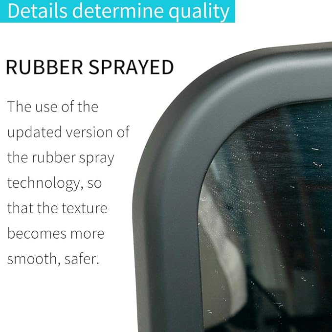 Baby Car Mirror Most Stable Backseat Mirror with Premium Matte Finish,Ultra High Definition PMMA Material, Secure and Shatterproof,Black