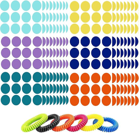Mosquito Repellent Stickers, 360 Pack for Kids & Adults, Outdoor/Indoor, Natural Plant-Based, 6 Mosquito Bracelets Included