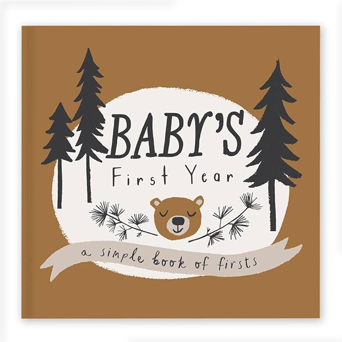 Lucy Darling Little Camper Baby Memory Book – First Year Journal, 5-Year Milestone Scrapbook & Photo Album – Rustic, Woodland Adventure Keepsake for Baby Boy or Girl – Ideal Gift