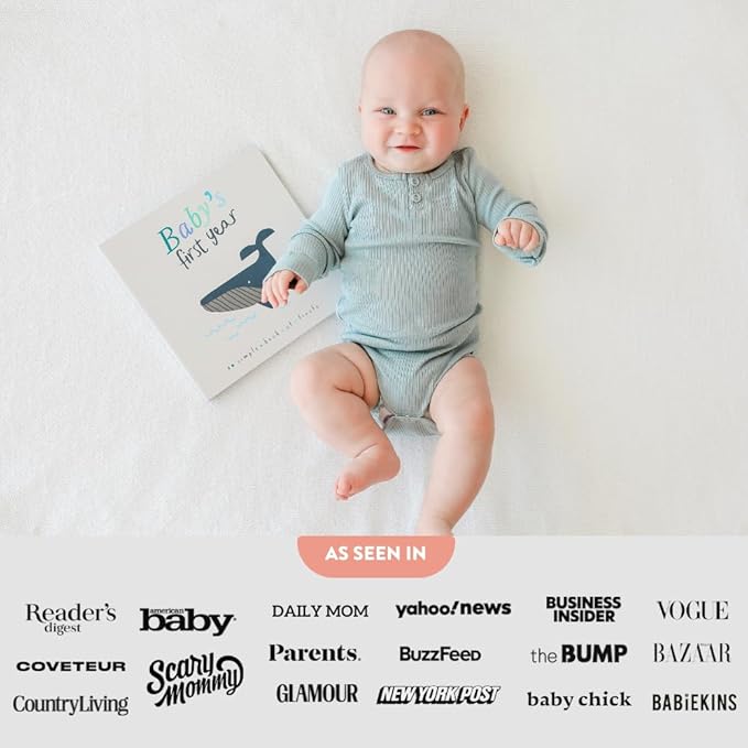 Lucy Darling Baby Memory Book – Little Captain | Nautical-Themed First Year Journal & Photo Album | 5-Year Keepsake for Baby Boy or Girl | Gender-Neutral Milestone Book | Mom Gift