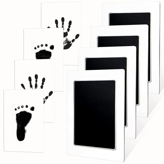 4-Pack Baby Footprint Kits,Inkless Hand and Footprint Kit,Clean Touch Baby Handprints and Footprints Kits,No Mess Ink Pad for Baby Hand and Footprints,Baby Shower Gifts for New Moms