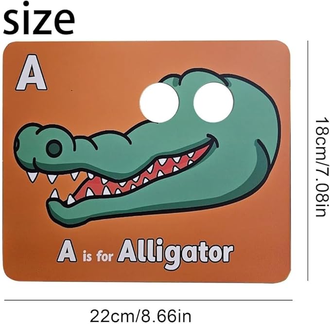 26 PCS Alphabet ABC Flash Cards with Animal Masks, Alphabet mask Cards, Giant Letter ABC Animal Faces Flash Learning Flashcards, Interactive Education Games, Learn Letters (Multicolor, 1Pcs)