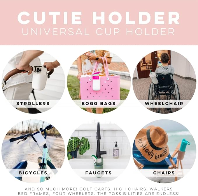 Ryan & Rose Cutie Holder Universal Stroller Cup Holder (White)