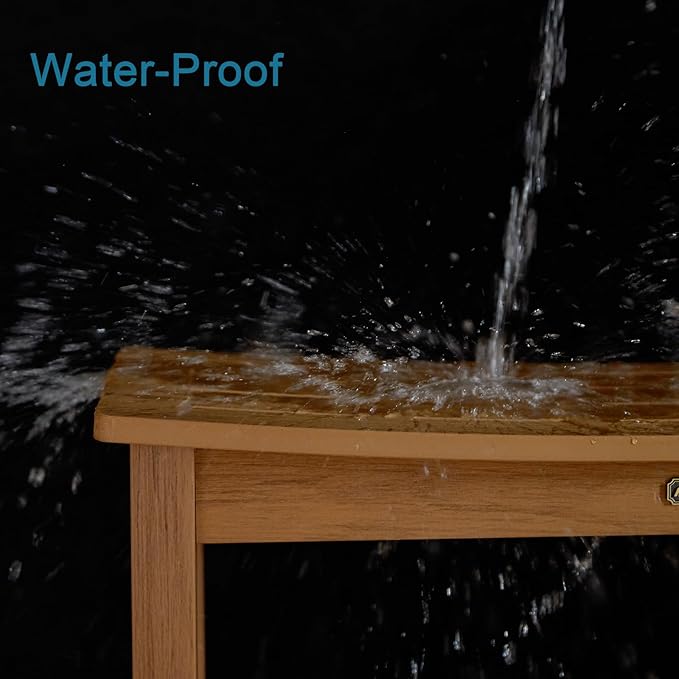 30'' Large Shower Bench Seat, Poly Lumber Bath Stool for Inside Shower Waterproof, HDPS Bathroom Chair for Shaving Legs, Non-Slip & No Maintenance, Brown, Weight Capacity 700LBS (30 x 13 Inches)