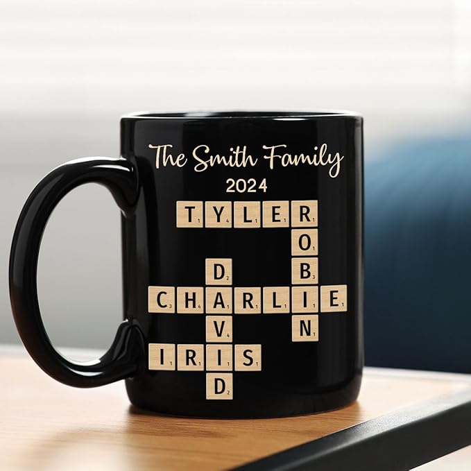 Trending Custom Family Forever Linked Together Crossword Puzzle Art Personalized Mug, Gift For Brothers, Sisters, Siblings, Family Member on Birthday Christmas