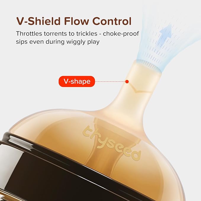 thyseed PPSU Weighted Straw Cup with Handles Toddlers Transition Bottles to Sippy Cups No Spill Learner Milk Water Baby Bottle Soft Silicone Spout Dishwasher Safe BPA Free 6+ Months 10oz/300mL 1 Pack