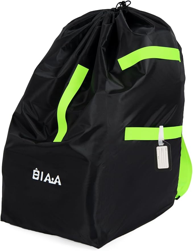 elaia Car Seat Travel Bag for Airplane, Waterproof Wearable with Straps, Large Capacity Padded Car Seat Check Bag, Perfect for Air Travel, Family Vacations, and Parents with Infants