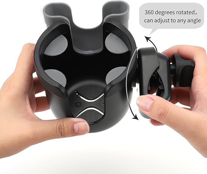 Accmor Stroller Cup Holder with Phone Holder, Bike Cup Holder, Universal Cup Holder for Uppababy Nuna Doona Strollers, 2-in-1 Cup Phone Holder for Stroller, Bike, Wheelchair, Walker, Scooter
