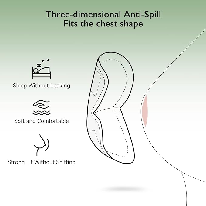 Momcozy Bamboo Fiber Disposable Nursing Pads, 100% Natural Materials and 100% Biodegradable, Skin Contacts Only Most Natural Materials, for Sensitive Skin, Individually Packaged(120 Count)