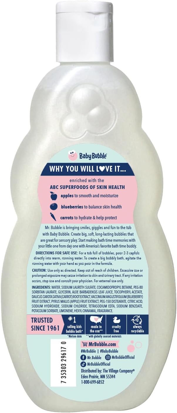 Mr. Bubble Baby Bubble Ultra Gentle Bubble Bath, Sweet Violet Clouds Scent, 16 oz., Pack of 2