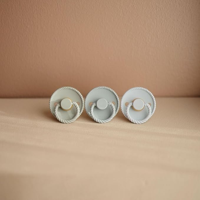 FRIGG Natural Rubber Baby Pacifier 4-Pack Skyline Serenity | Made in Denmark | BPA-Free (6-18 Months)