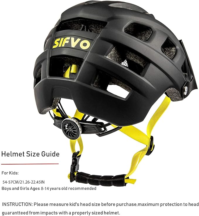 Kids Bike Helmet, SIFVO Kids Helmet 8+ Boys and Girls Bike Helmet with Cool Visor, Bike Helmets for Kids, Youth Bike Helmet Kids Mountain Bike Helmet Lightweight and Sturdy【55-58cm】